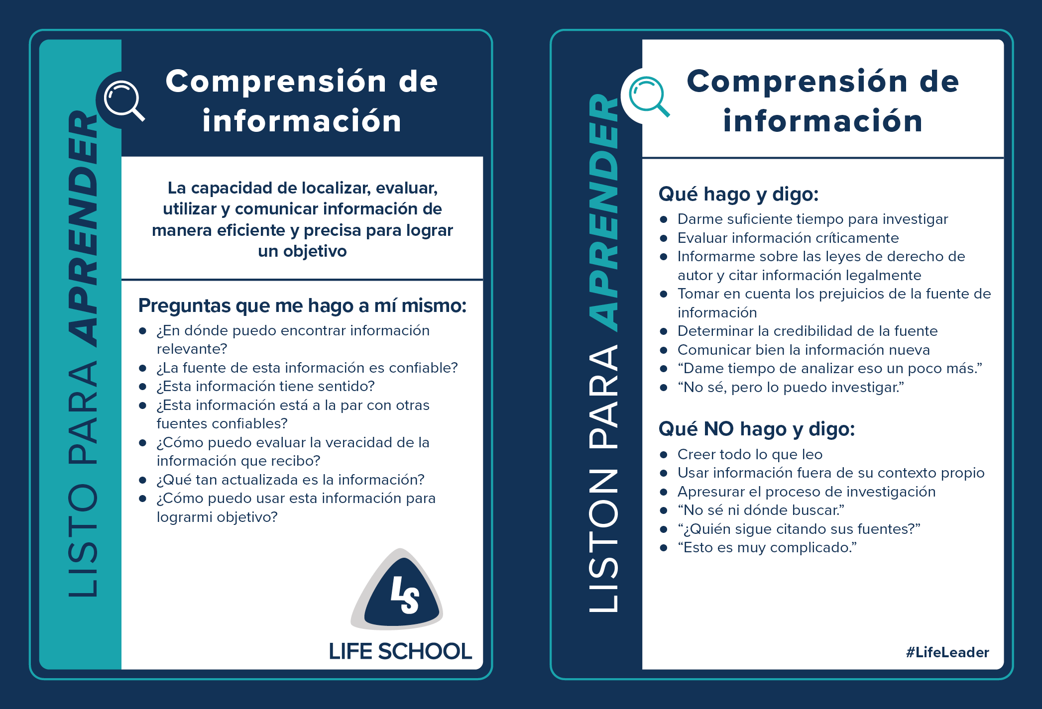 LL Action Card - Information Literacy - Spanish
